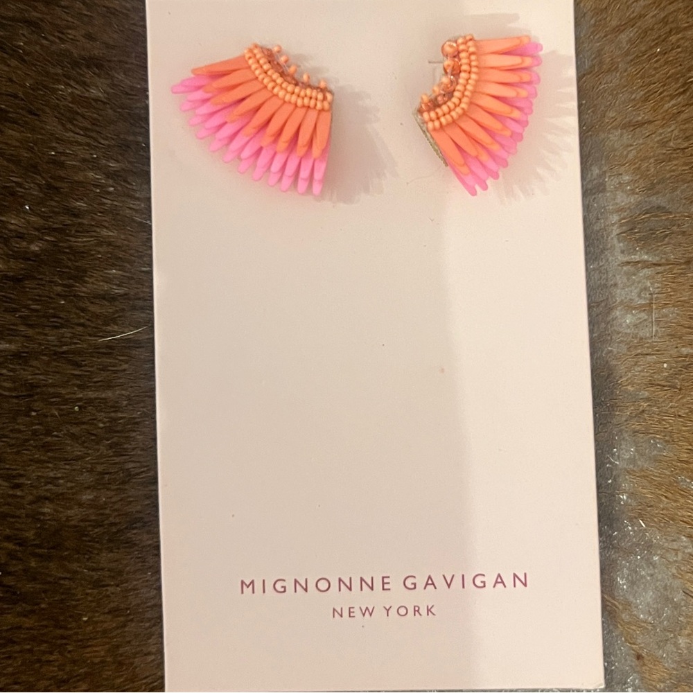 Mignonne Gavigan Pink and Orange Earrings NWT
